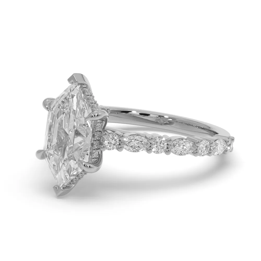 Same ring in white gold, side view