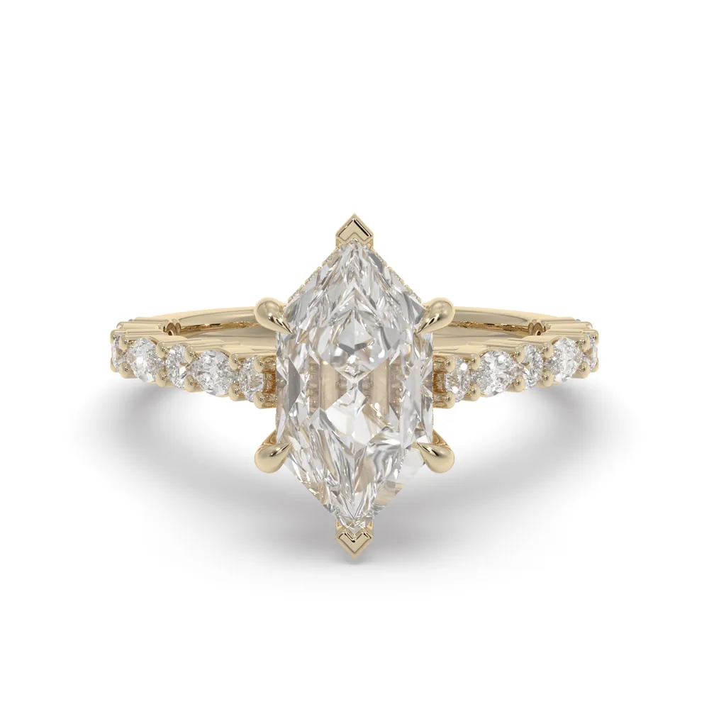 Same ring in yellow gold, top view